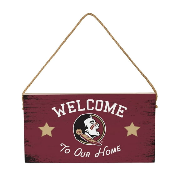 Florida State Seminoles 6" x 11" Welcome Home Wood Wall Sign with Rope Hanger