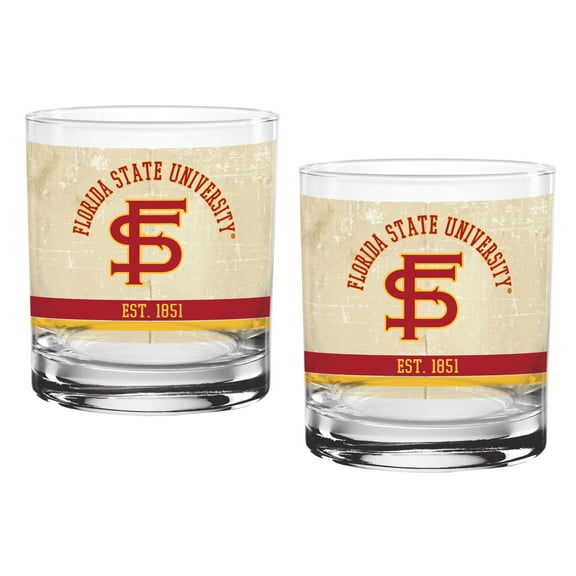 Florida State Seminoles Two-Pack 14oz. Tan Vintage Glass Set