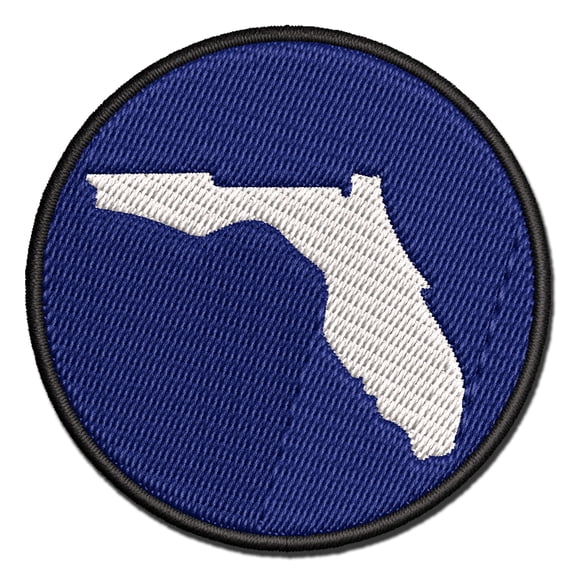Florida State Silhouette Applique Multi-Color Embroidered Hook & Loop Patch - 3 Inch Medium