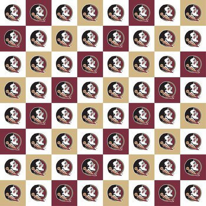 Florida State University Cotton Fabric with Collegiate Check Pattern ...