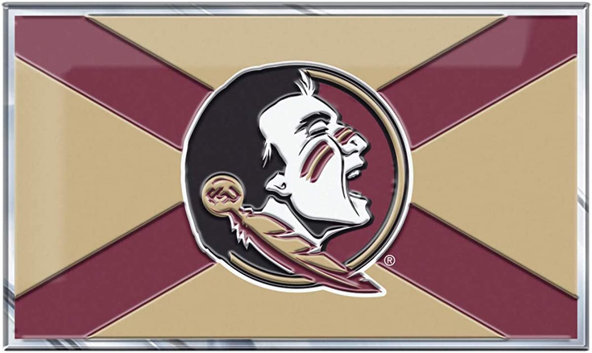 Florida State University Seminoles Color Auto Emblem State Flag Design Aluminum Metal - image 1 of 1