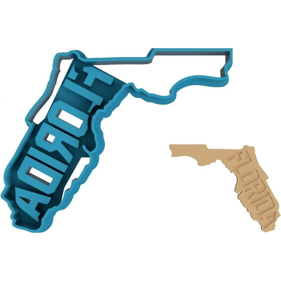 Florida State with Imprinted Name Cookie Cutter - The Sunshine State USA Vacation Spring Break (0029) (8 Inch)