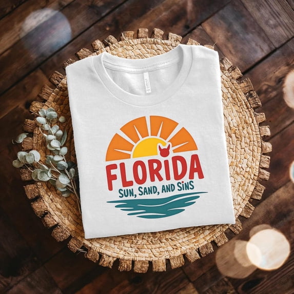 Florida Sunset T-Shirt - Sun, Sand, and Sins (Unisex)