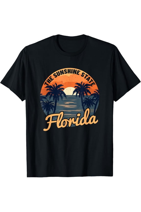 Florida Sunset Throwback Design Classic Sunshine State Palm T-Shirt