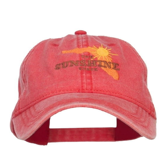 Florida Sunshine State Embroidered Cap - Red OSFM