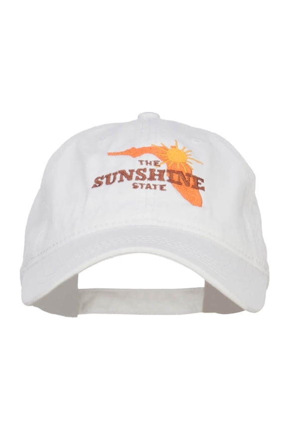 Florida Sunshine State Embroidered Cap - White OSFM