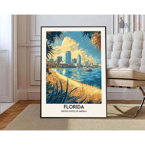 Florida Sunshine State Poster, Unframed Paper Poster 8x10in