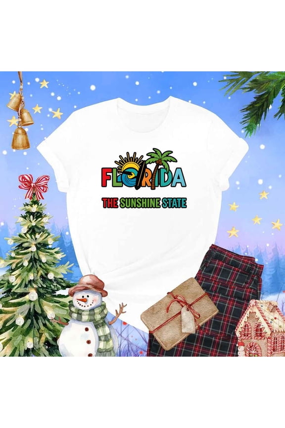 Florida Sunshine State Retro Coastal Beach Summer Vibes Unisex T-Shirt up to 5XL