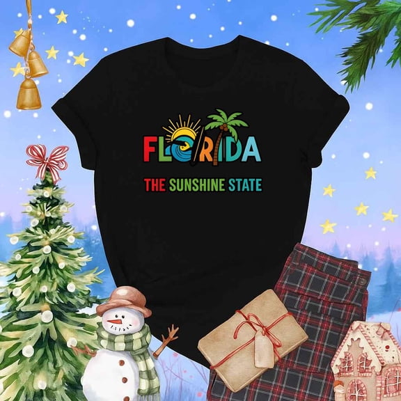 Florida Sunshine State Retro Coastal Beach Summer Vibes Unisex T-Shirt up to 5XL