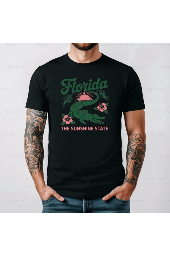 Florida Sunshine State Vintage Souvenir Travel Graphic Retro Unisex T-Shirt up to 5XL