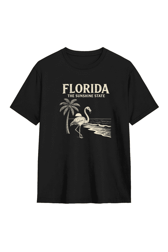 Florida The Sunshine State Cool Graphic Tee for Men and Women, Humorous Road Trip Cotton Short Sleeves T-Shirt