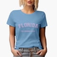 thumbnail image 1 of Florida, The Sunshine State, Est. 1845 with Palm Trees Art Merch Gift, Baby Blue T-Shirt, 3XL, 1 of 5