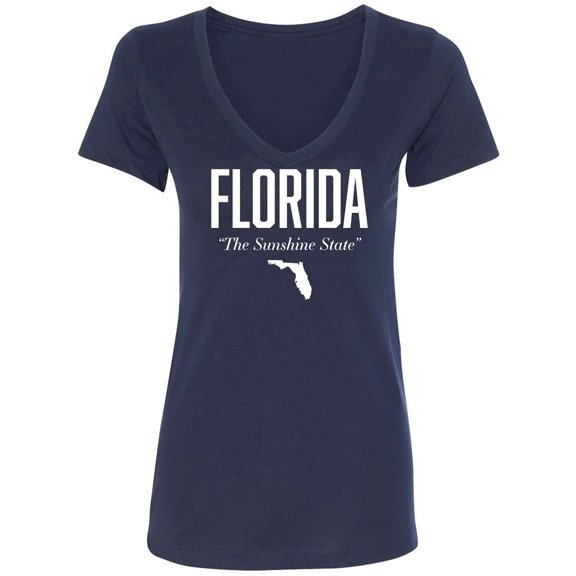 Florida The Sunshine State Womens V-Neck T-Shirt