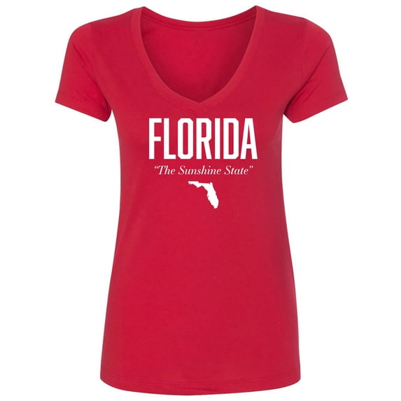 Florida The Sunshine State Womens V-Neck T-Shirt