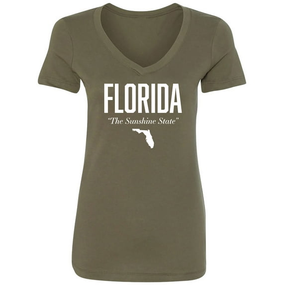 Florida The Sunshine State Womens V-Neck T-Shirt