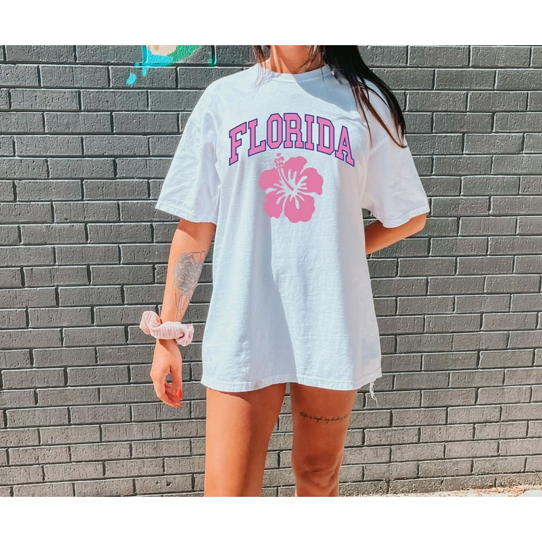 Florida Trendy Comfort Colors Shirt VSCO Girl Preppy Clothes College T shirt Aesthetic Tshirt Florida Gift Oversized Beachy Teens Surf Gift