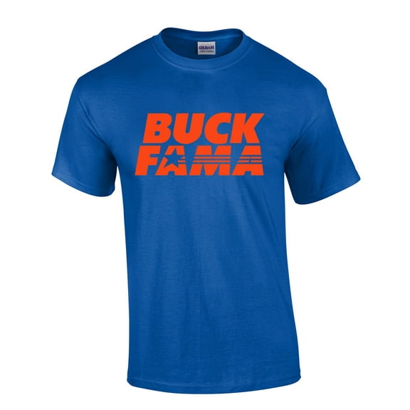 Florida Tshirt Football Team Color Blue and Orange Florida Buck Fama Funny Wildcat Mens Short Sleeve T-shirt Graphic Tee-Royal Blue-large
