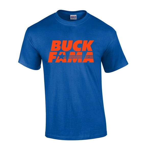 Florida Tshirt Football Team Color Blue and Orange Florida Buck Fama Funny Wildcat Mens Short Sleeve T-shirt Graphic Tee-Royal Blue-xxl