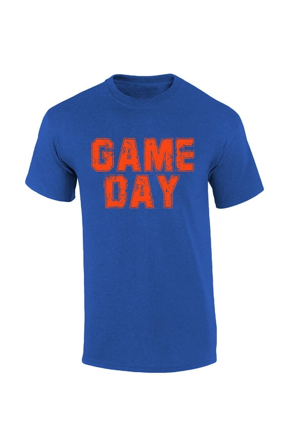 Florida Tshirt Football Team Color Orange and Blue Florida Game Day Shirt Gator Mens Short Sleeve T-shirt Graphic Tee-Royal Blue-4xl