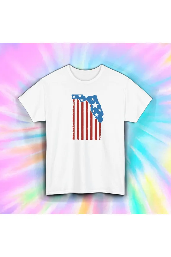 Florida USA Flag Stars Patriotic State Pride Graphic Unisex T-Shirt up to size 5XL