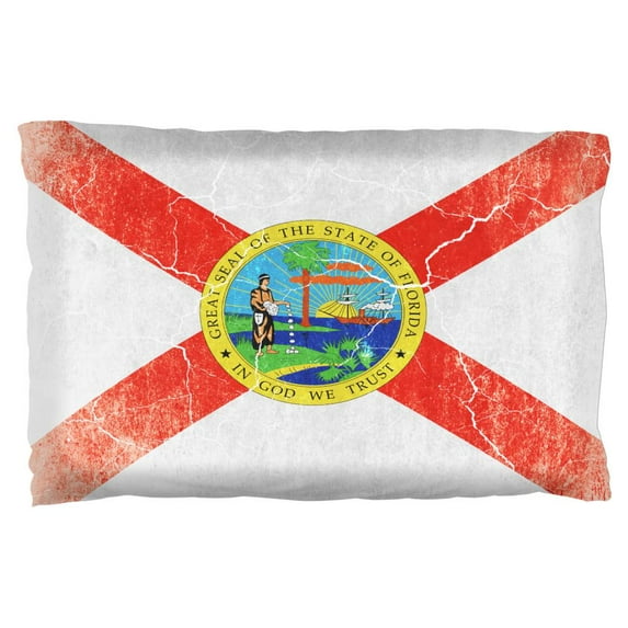 Florida Vintage Distressed State Flag Pillow Case