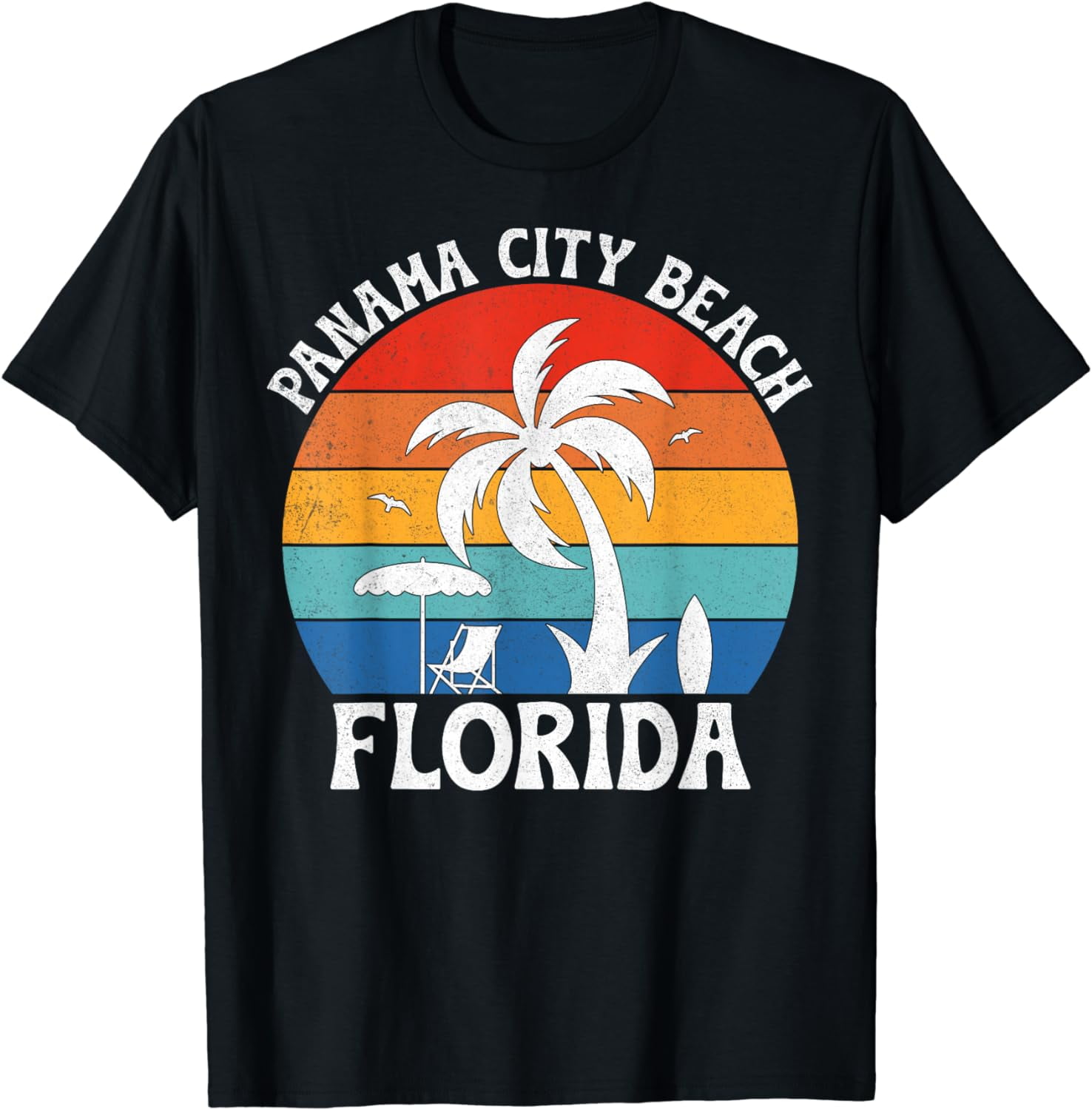 Florida Vintage Palm Tree Sunset Vacation Panama City Beach TShirt