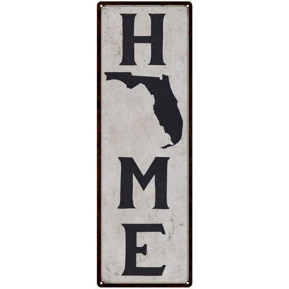 Florida is My Home Vintage Chic Wall Decor 8x24 Metal Sign 108240025009