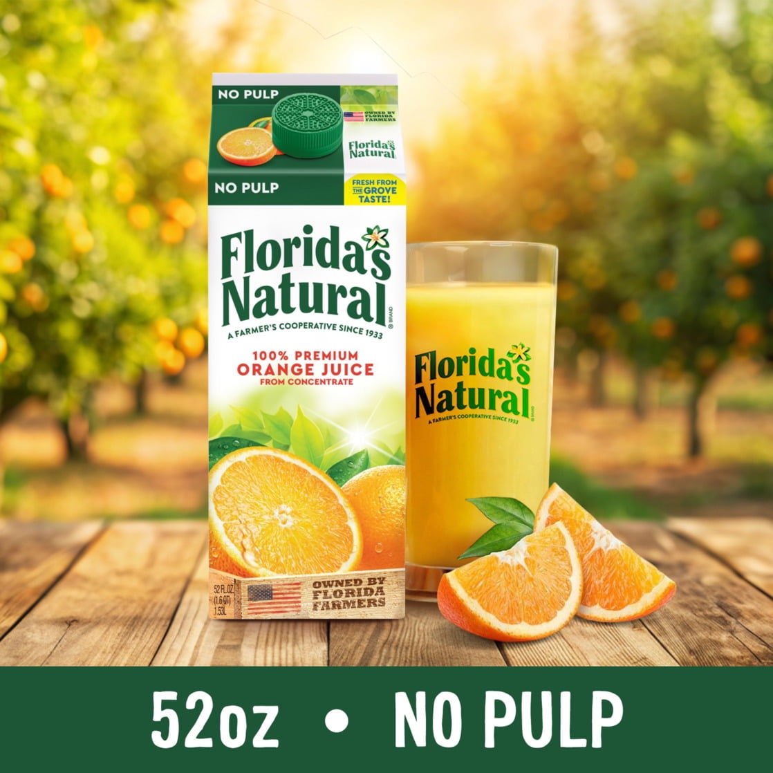 Florida's Natural Orange Juice No Pulp 52 oz