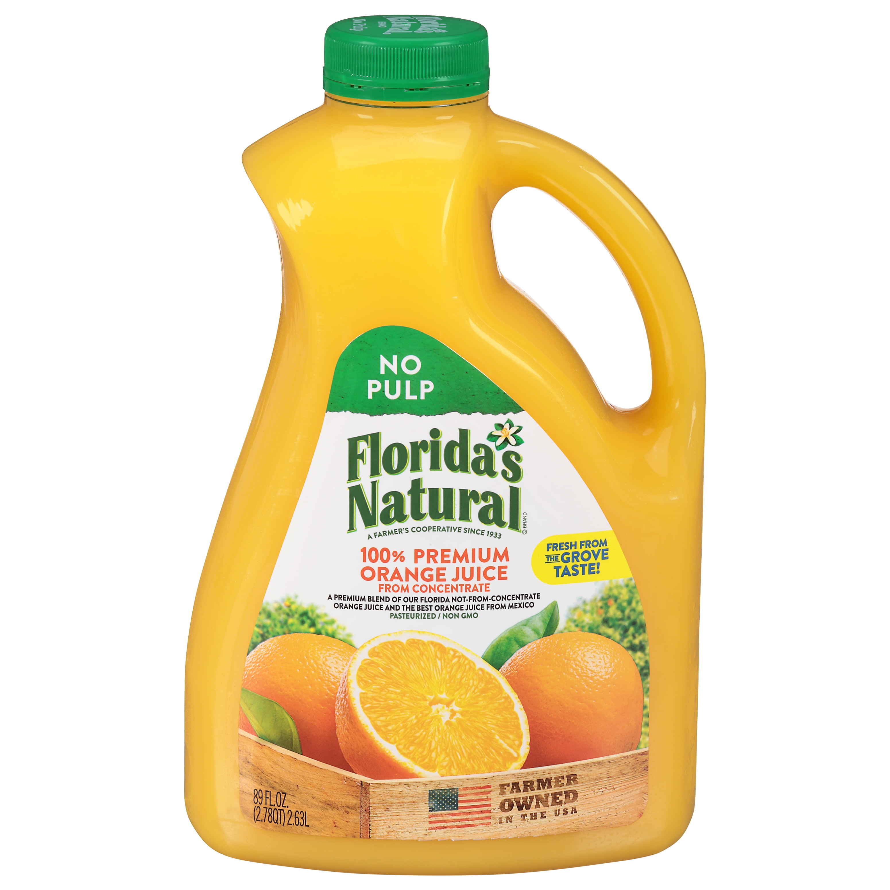 Florida s Natural 100 Orange Juice No Pulp 89 oz Fresh Non GMO Citrus Blend