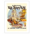 thumbnail image 1 of Florida’s Walt Disney World - First Year of Operation - Delta Air Lines - Vintage Airline Travel Poster by Daniel C. Sweeney c.1971 - Bamboo Fine Art 290gsm Paper (Unframed) 17x22in, 1 of 4