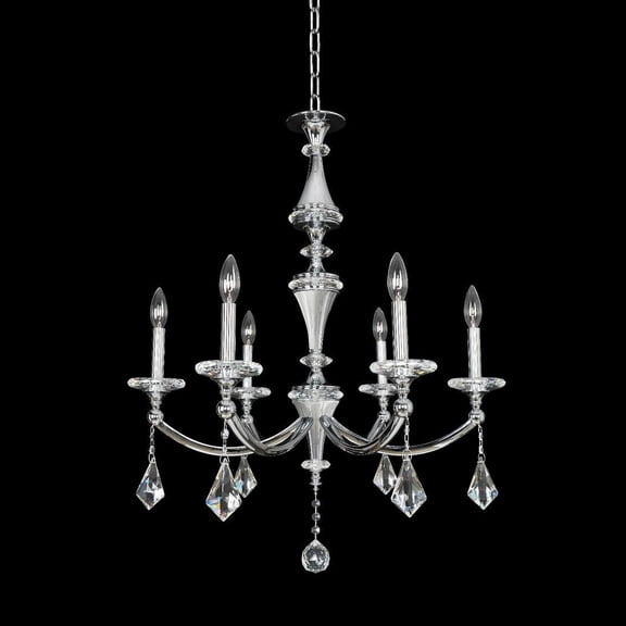 Floridia 6 Light Chandelier-Chrome and Crystal Elegance