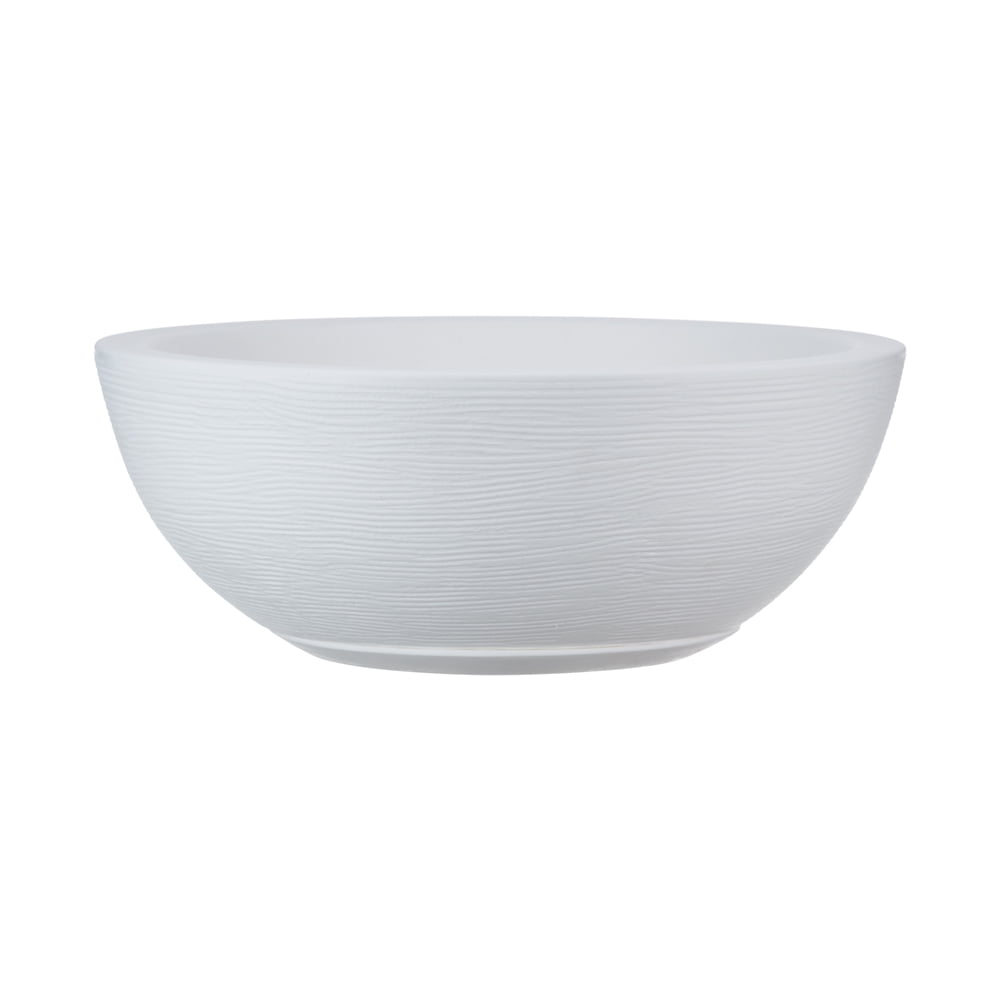 Floridis Garden Bowl Planter, Removable Saucer, Drainage Hole, Indoor/Outdoor, Large Planter Bowl 20x7.50 inches, White