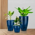 thumbnail image 1 of Floridis Planter, Set of 3, Outdoor/Indoor, Plastic Resin (Blue - Marble Effect), 1 of 3