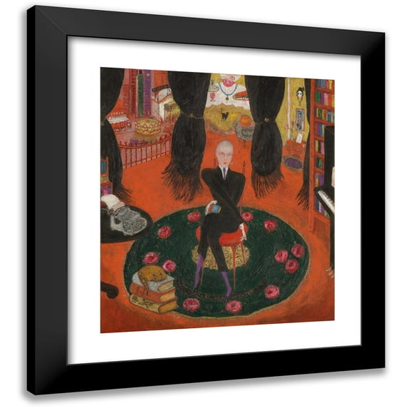 Florine Stettheimer 12x14 Black Modern Framed Museum Art Print Titled - Carl Van Vechten (1922)