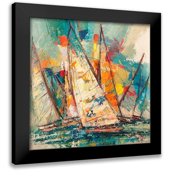 Florio, Luigi 12x12 Black Modern Framed Museum Art Print Titled - Regata sulloceano