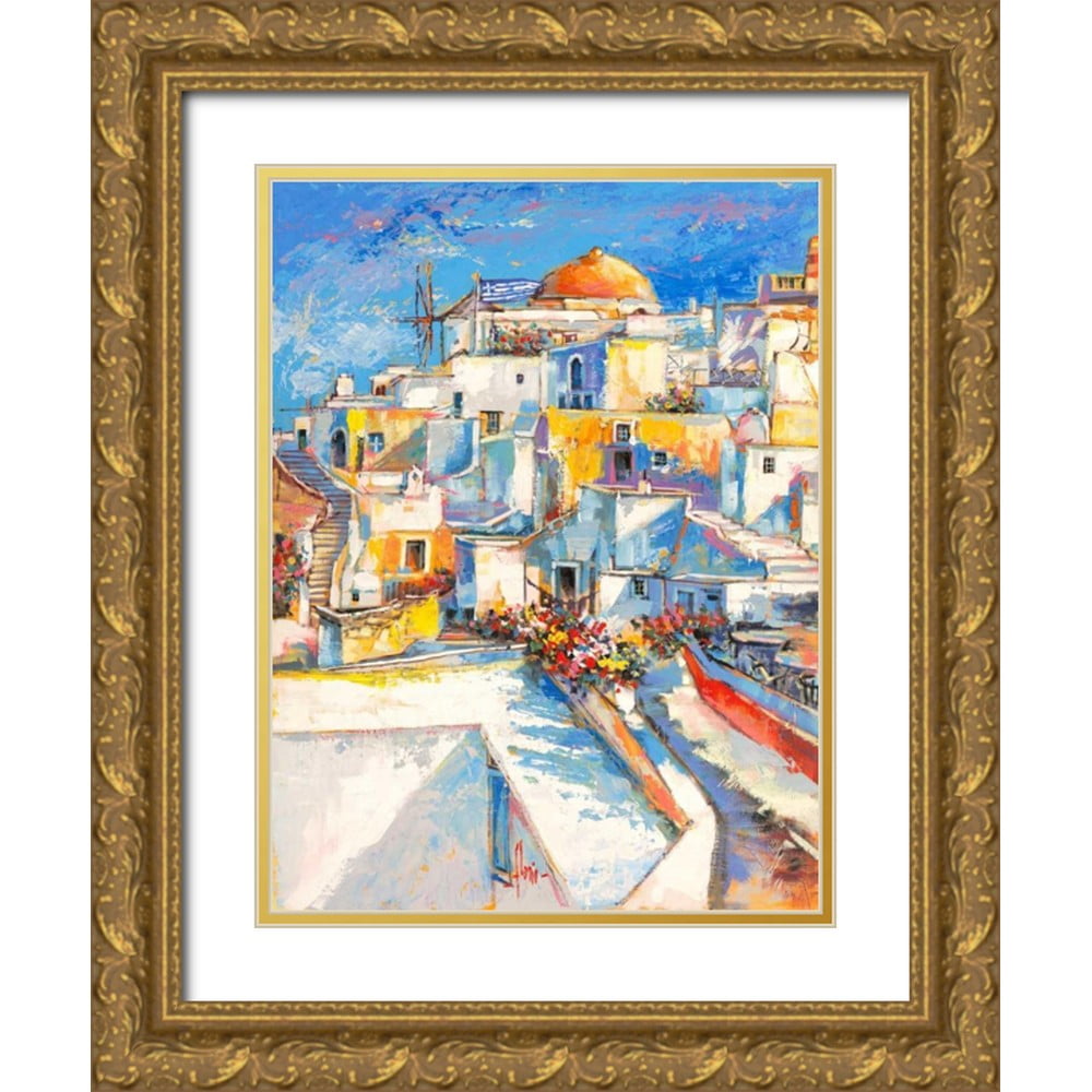 Florio, Luigi 12x14 Gold Ornate Wood Framed with Double Matting