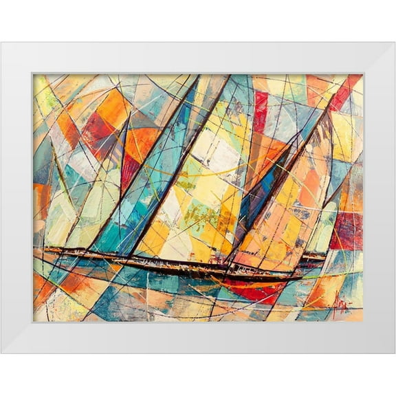 Florio, Luigi 14x12 White Modern Wood Framed Museum Art Print Titled - Regata futurista