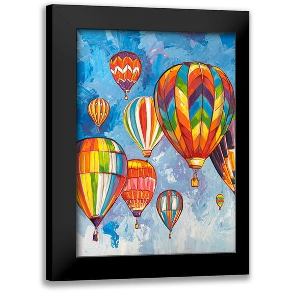 Florio, Luigi 14x18 Black Modern Framed Museum Art Print Titled - Parata di mongolfiere (detail)