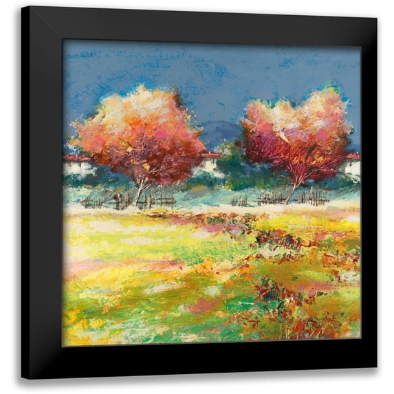 Florio, Luigi 15x15 Black Modern Framed Museum Art Print Titled - Alberi nel prato