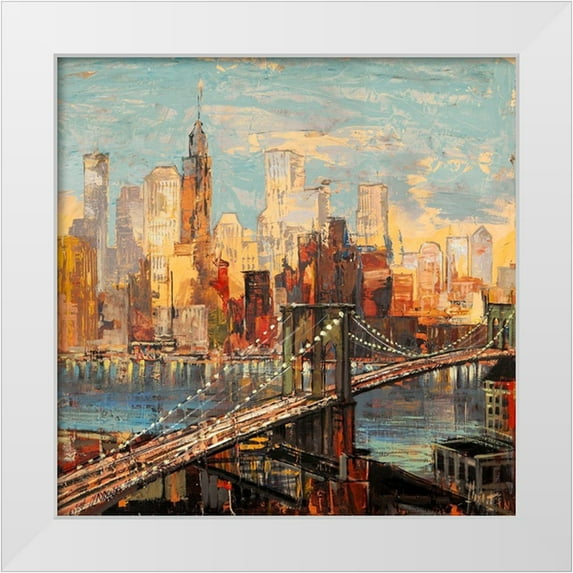 Florio, Luigi 15x15 White Modern Wood Framed Museum Art Print Titled - Sera su Manhattan