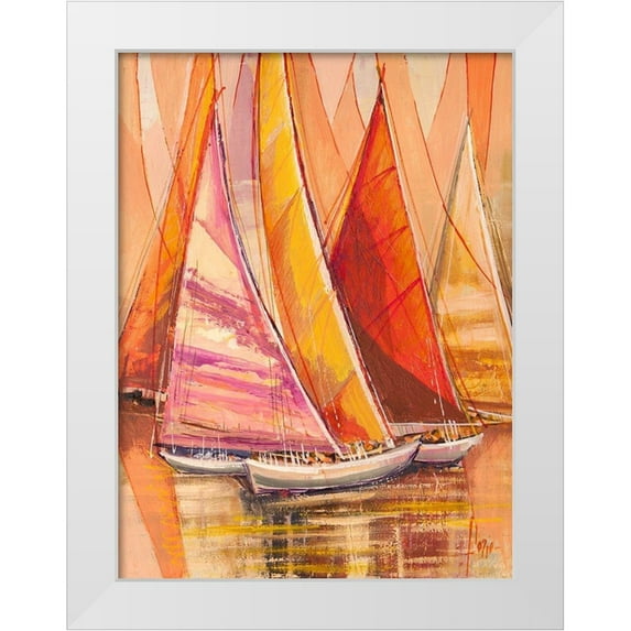 Florio, Luigi 15x18 White Modern Wood Framed Museum Art Print Titled - Vele nel sole