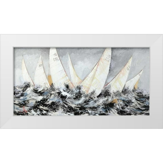 Florio, Luigi 18x11 White Modern Wood Framed Museum Art Print Titled - In alto mare