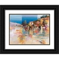 thumbnail image 1 of Florio, Luigi 18x15 Black Ornate Wood Framed with Double Matting Museum Art Print Titled - Paese sul lago, 1 of 4