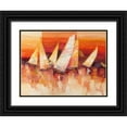 thumbnail image 1 of Florio, Luigi 18x15 Black Ornate Wood Framed with Double Matting Museum Art Print Titled - Vele all’orizzonte, 1 of 4