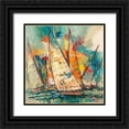 thumbnail image 1 of Florio, Luigi 20x20 Black Ornate Wood Framed with Double Matting Museum Art Print Titled - Regata sulloceano, 1 of 4