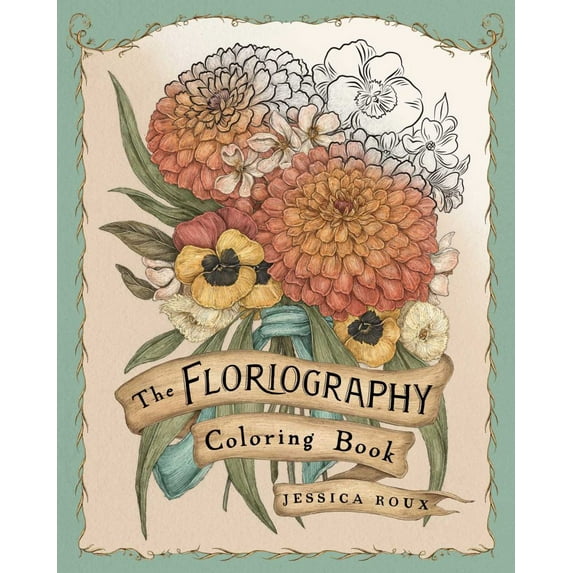 Jessica Roux: Floriography Coloring Book (Paperback)