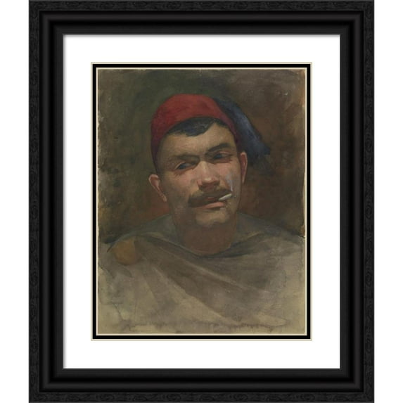 Floris Arntzenius 20x24 Black Ornate Framed Double Matted Museum Art Print Titled: Self -Portrait of Pieter Florentius Nicolaas Jacobus Arntzenius (1884 - 1925)
