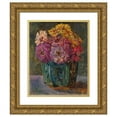 thumbnail image 1 of Floris Verster 12x14 Gold Ornate Wood Frame and Double Matted Museum Art Print Titled - Still Life with Zinnias in a Green Jar (1910), 1 of 4