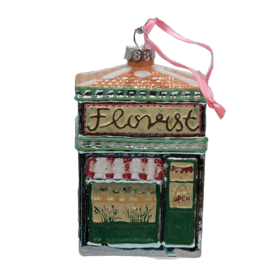 Florist - 1 Glass Ornament 4.25 Inch, Glass - Shop Shoppe Flowers Floral Go6720