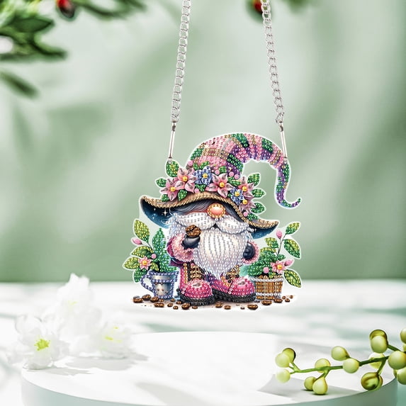 Florist Gnome Diamond Art Painting Kit Pendant